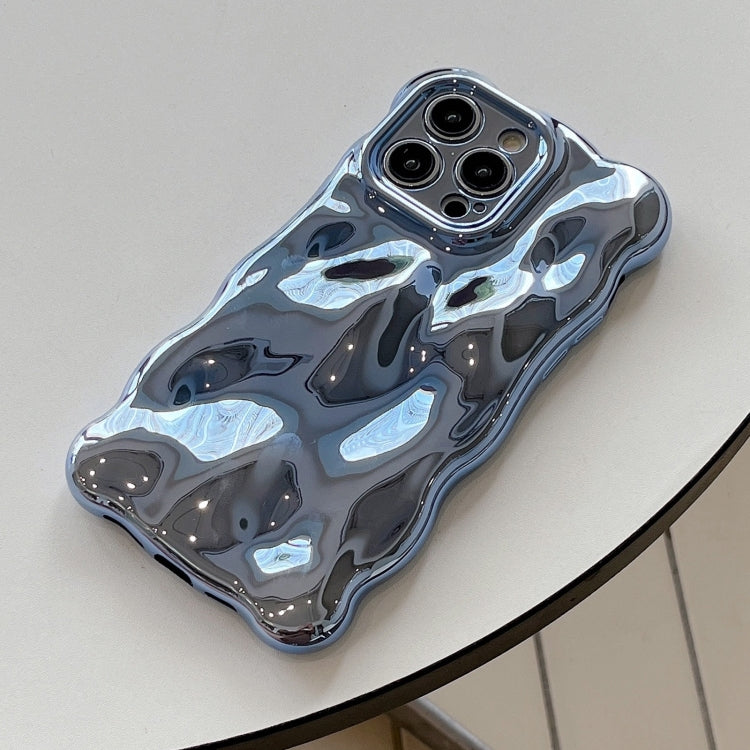 For iPhone 15 Pro Wave Bubbles TPU Phone Case(Painted Blue) - HoMEdemic™ 