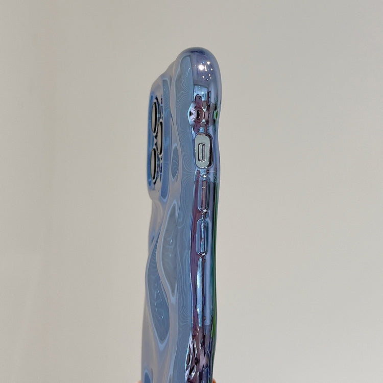 For iPhone 15 Pro Wave Bubbles TPU Phone Case(Painted Blue) - HoMEdemic™ 
