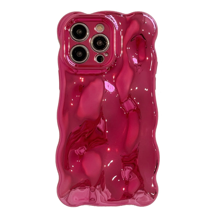 For iPhone 15 Pro Wave Bubbles TPU Phone Case(Painted Rose Red) - HoMEdemic™ 