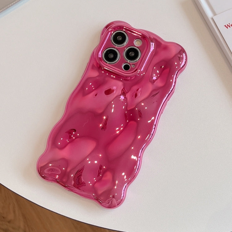 For iPhone 15 Pro Wave Bubbles TPU Phone Case(Painted Rose Red) - HoMEdemic™ 