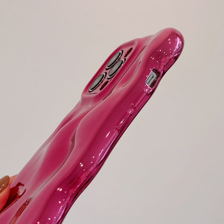 For iPhone 15 Pro Wave Bubbles TPU Phone Case(Painted Rose Red) - HoMEdemic™ 