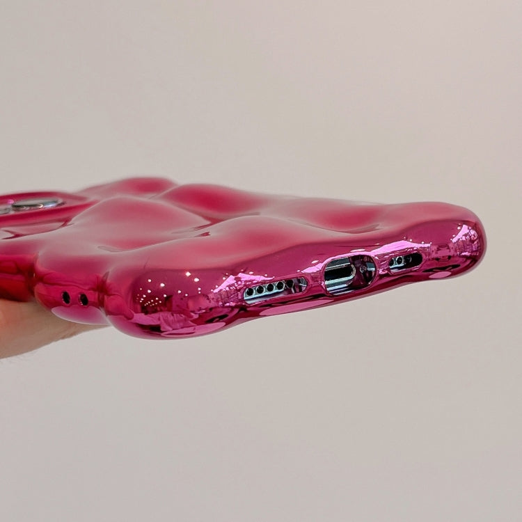For iPhone 15 Pro Wave Bubbles TPU Phone Case(Painted Rose Red) - HoMEdemic™ 
