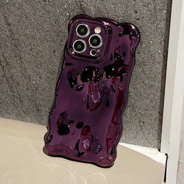 For iPhone 15 Pro Wave Bubbles TPU Phone Case(Painted Purple) - HoMEdemic™ 