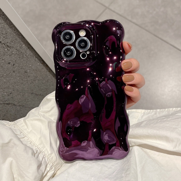 For iPhone 15 Pro Wave Bubbles TPU Phone Case(Painted Purple) - HoMEdemic™ 