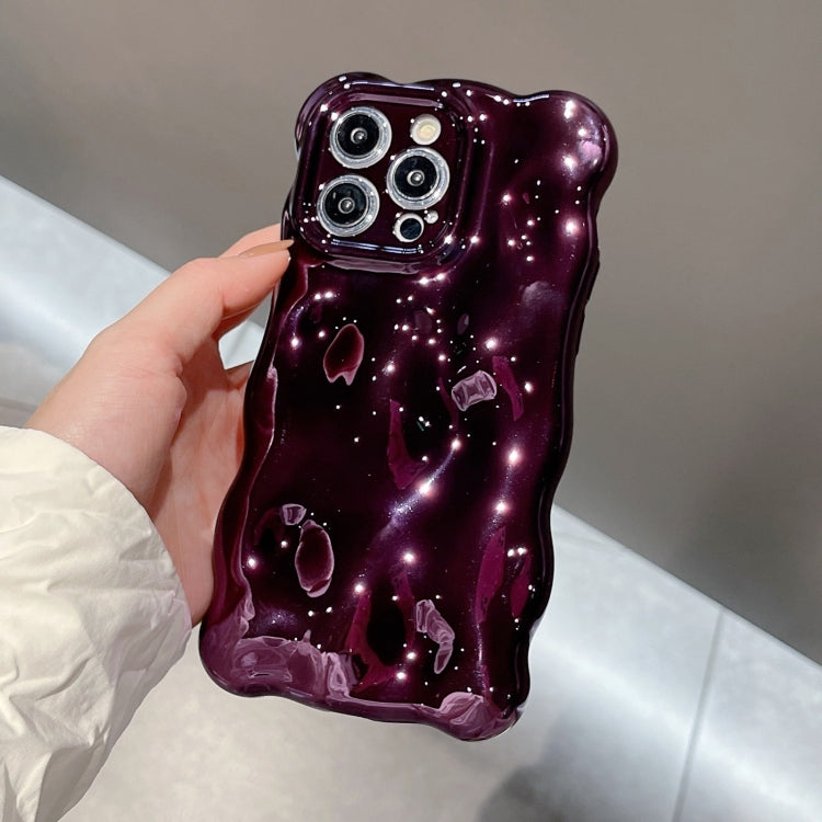 For iPhone 15 Pro Wave Bubbles TPU Phone Case(Painted Purple) - HoMEdemic™ 