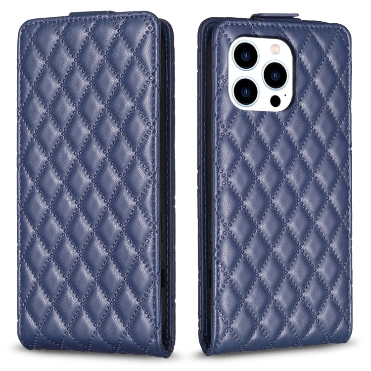 For iPhone 15 Pro Max Diamond Lattice Vertical Flip Leather Phone Case(Blue) - HoMEdemic™ 