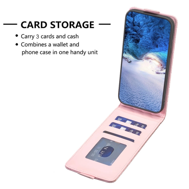 For iPhone 15 Pro Diamond Lattice Vertical Flip Leather Phone Case(Pink) - HoMEdemic™ 