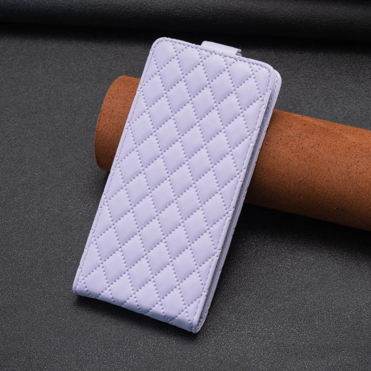 For iPhone 15 Pro Diamond Lattice Vertical Flip Leather Phone Case(Purple) - HoMEdemic™ 