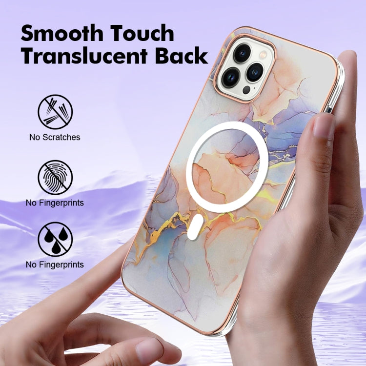 For iPhone 15 Pro Max Marble Pattern Dual-side IMD Magsafe TPU Phone Case(White Marble) - HoMEdemic™ 