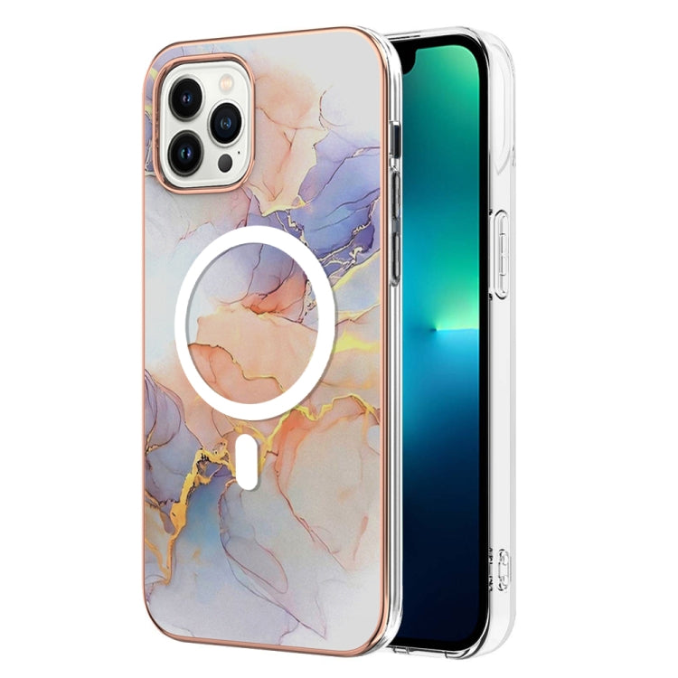 For iPhone 15 Pro Marble Pattern Dual-side IMD Magsafe TPU Phone Case(White Marble) - HoMEdemic™ 
