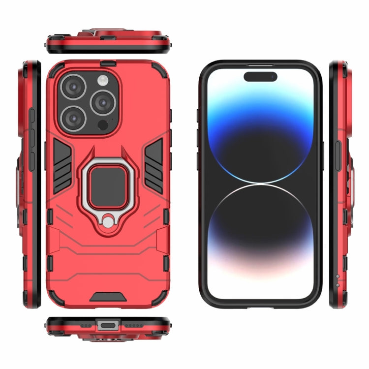 For iPhone 15 Pro Shockproof PC + TPU Holder Phone Case(Red) - HoMEdemic™ 