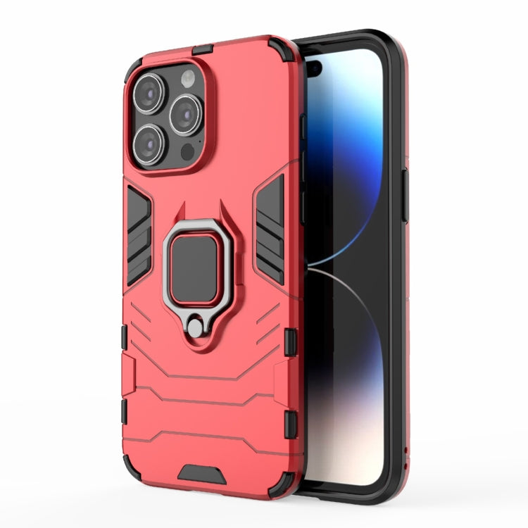 For iPhone 15 Pro Max Shockproof PC + TPU Holder Phone Case(Red) - HoMEdemic™ 