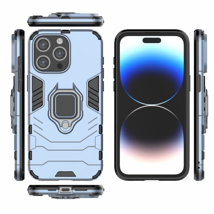 For iPhone 15 Pro Max Shockproof PC + TPU Holder Phone Case(Navy Blue) - HoMEdemic™ 