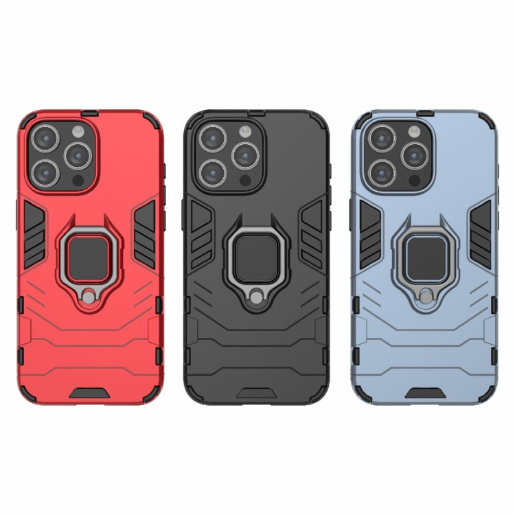 For iPhone 15 Pro Max Shockproof PC + TPU Holder Phone Case(Navy Blue) - HoMEdemic™ 