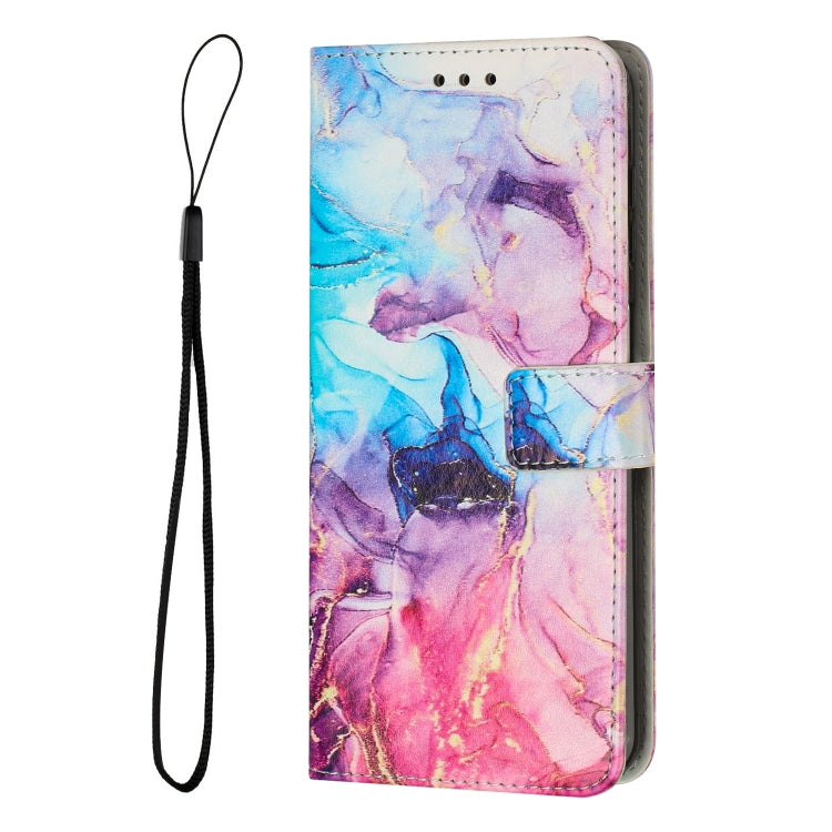 For iPhone 15 Pro Painted Marble Pattern Leather Phone Case(Pink Purple) - HoMEdemic™ 