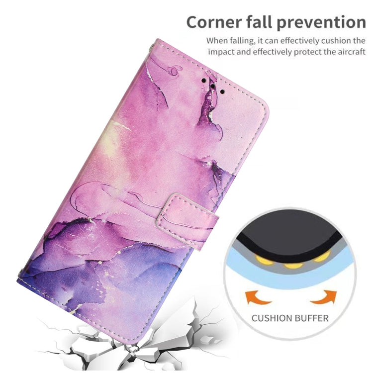 For iPhone 15 Pro Painted Marble Pattern Leather Phone Case(Purple) - HoMEdemic™ 