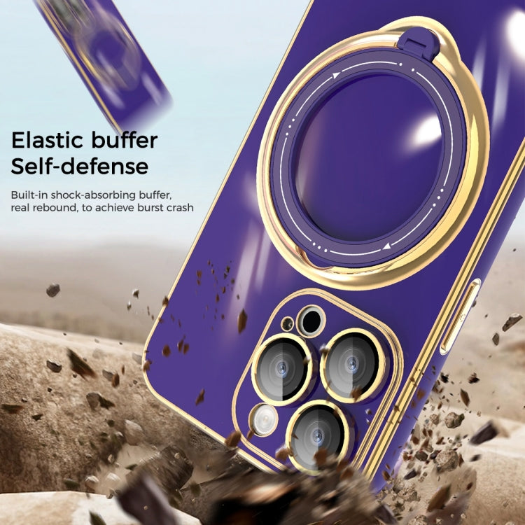 For iPhone 15 Pro Multifunction Electroplating MagSafe Holder Phone Case(Pink) - HoMEdemic™ 