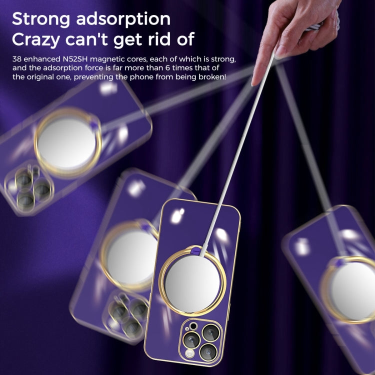 For iPhone 15 Pro Multifunction Electroplating MagSafe Holder Phone Case(Blue) - HoMEdemic™ 