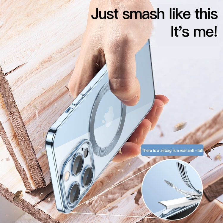 For iPhone 15 Pro Max Lens Protector MagSafe Electroplated Phone Case(Silver) - HoMEdemic™ 