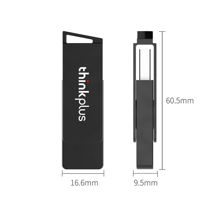 Lenovo Thinkplus USB 3.0 Rotating Flash Drive, Memory:32GB(Black) - HoMEdemic™ 
