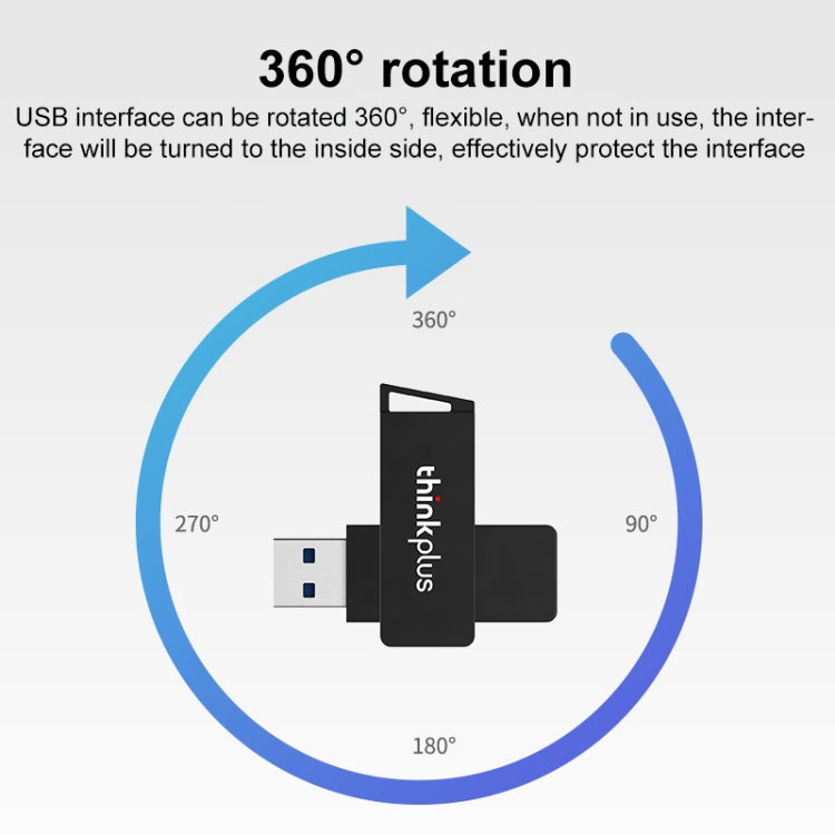 Lenovo Thinkplus USB 3.0 Rotating Flash Drive, Memory:32GB(Black) - HoMEdemic™ 