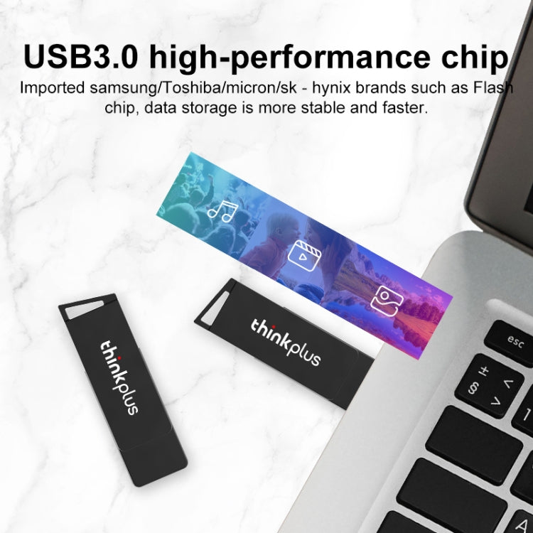 Lenovo Thinkplus USB 3.0 Rotating Flash Drive, Memory:32GB(Black) - HoMEdemic™ 
