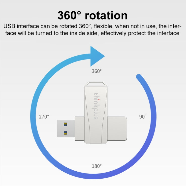 Lenovo Thinkplus USB 3.0 Rotating Flash Drive, Memory:32GB(Silver) - HoMEdemic™ 