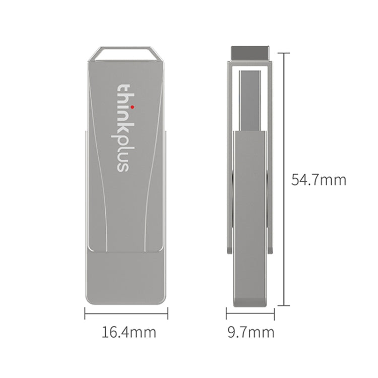 Lenovo Thinkplus USB 3.0 Rotating Flash Drive, Memory:128GB(Silver) - HoMEdemic™ 