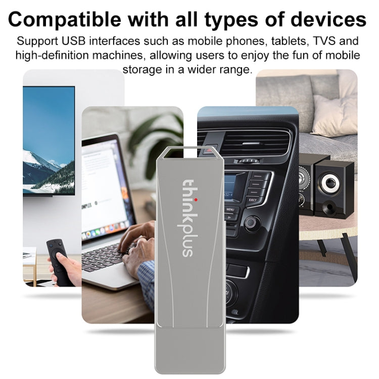 Lenovo Thinkplus USB 3.0 Rotating Flash Drive, Memory:128GB(Silver) - HoMEdemic™ 