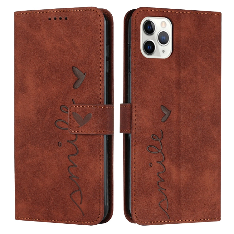 For iPhone 15 Pro Max Skin Feel Heart Pattern Leather Phone Case(Brown) - HoMEdemic™ 