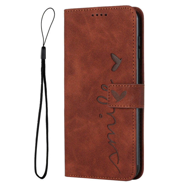 For iPhone 15 Pro Max Skin Feel Heart Pattern Leather Phone Case(Brown) - HoMEdemic™ 