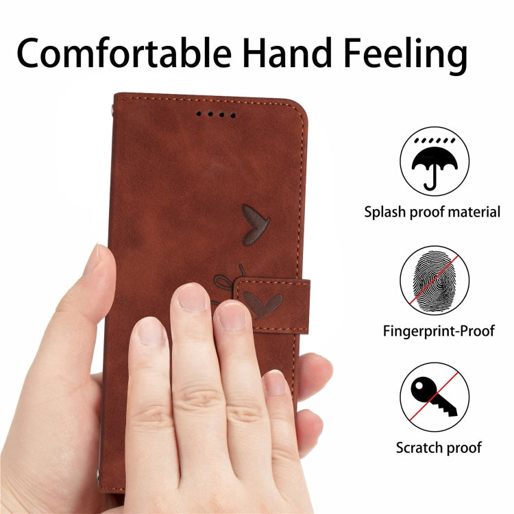 For iPhone 15 Pro Max Skin Feel Heart Pattern Leather Phone Case(Brown) - HoMEdemic™ 