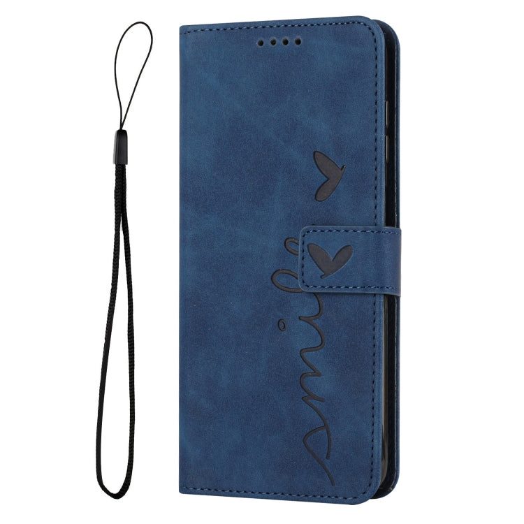 For iPhone 15 Pro Max Skin Feel Heart Pattern Leather Phone Case(Blue) - HoMEdemic™ 