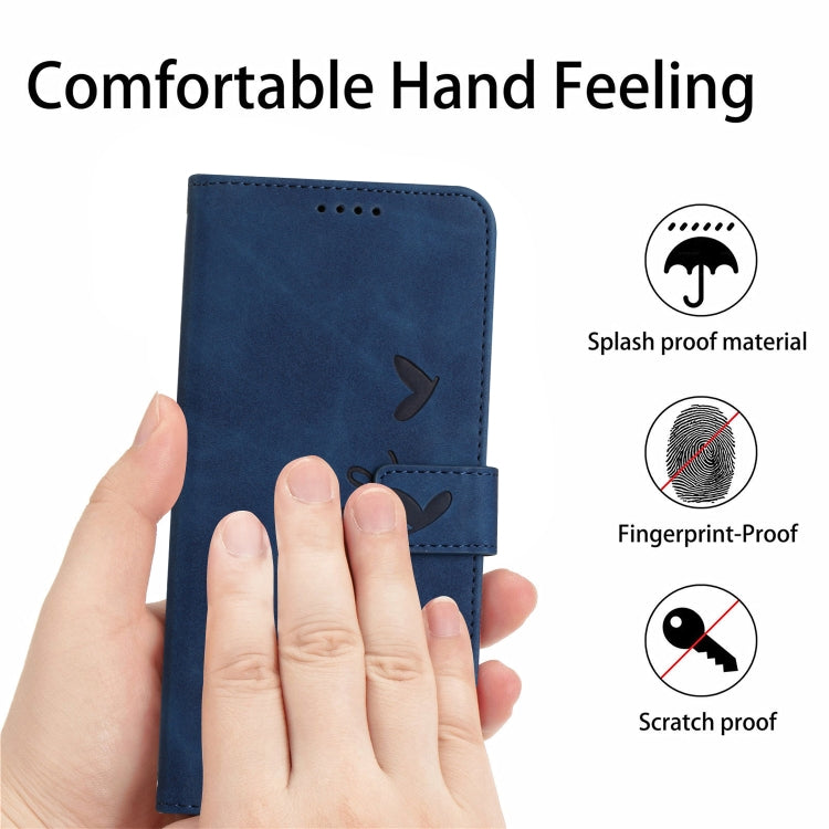 For iPhone 15 Pro Max Skin Feel Heart Pattern Leather Phone Case(Blue) - HoMEdemic™ 