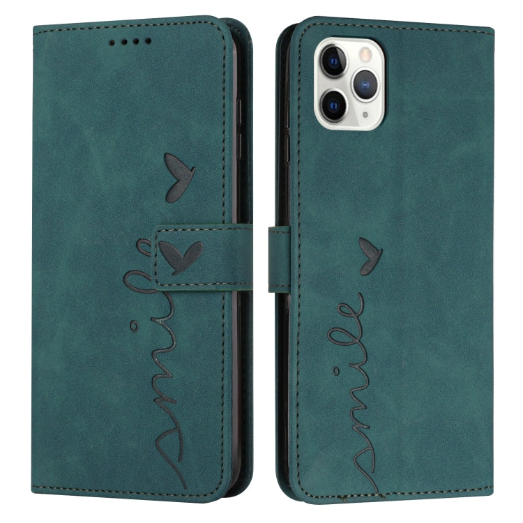 For iPhone 15 Pro Max Skin Feel Heart Pattern Leather Phone Case(Green) - HoMEdemic™ 