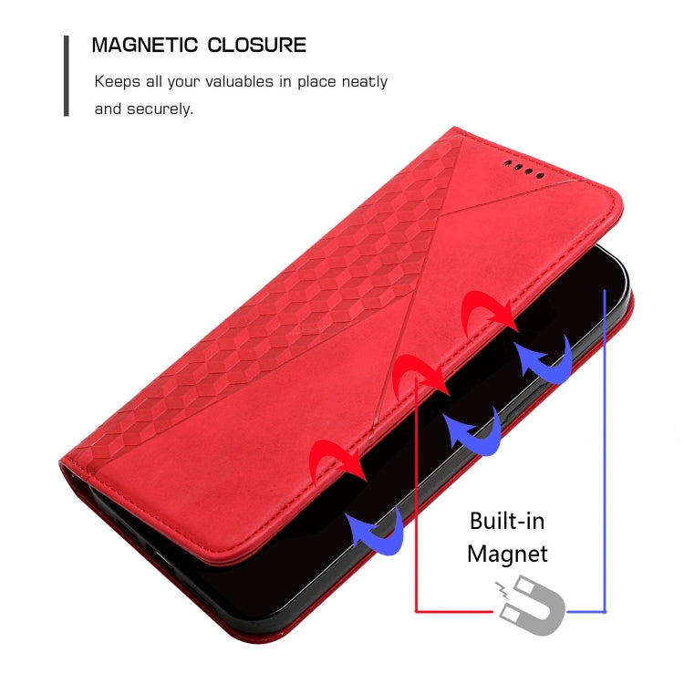 For iPhone 15 Pro Max Diamond Splicing Skin Feel Magnetic Leather Phone Case(Red) - HoMEdemic™ 