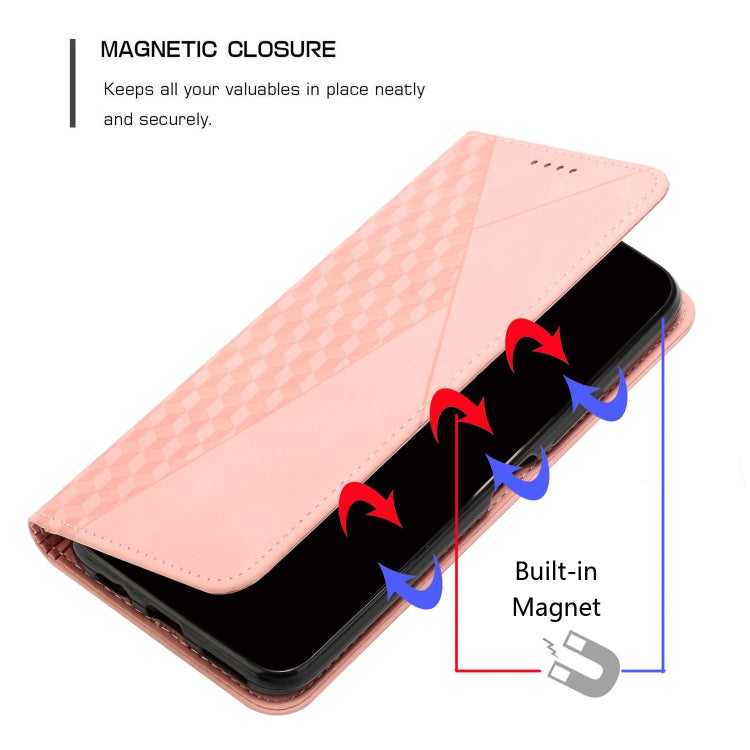 For iPhone 15 Pro Max Diamond Splicing Skin Feel Magnetic Leather Phone Case(Rose Gold) - HoMEdemic™ 