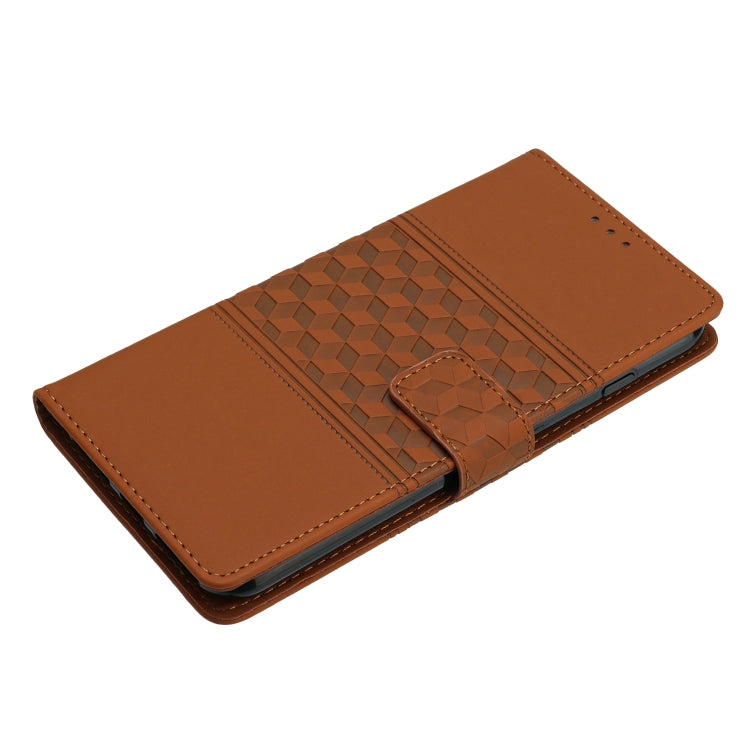 For iPhone 15 Pro Diamond Embossed Skin Feel Leather Phone Case(Brown) - HoMEdemic™ 