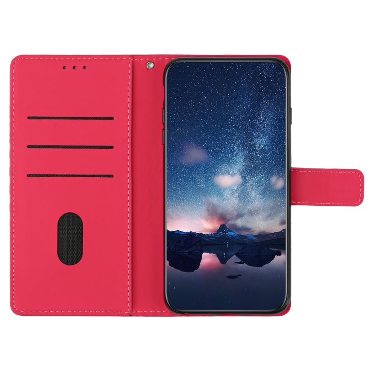 For iPhone 15 Pro Diamond Embossed Skin Feel Leather Phone Case(Red) - HoMEdemic™ 