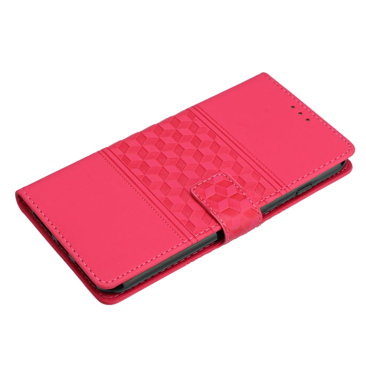 For iPhone 15 Pro Diamond Embossed Skin Feel Leather Phone Case(Red) - HoMEdemic™ 
