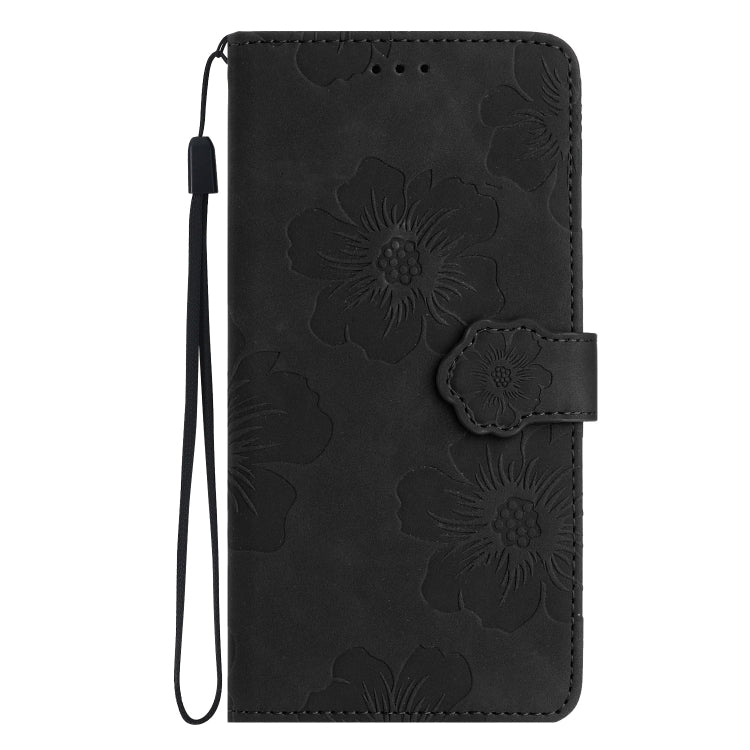 For iPhone 15 Pro Max Flower Embossing Pattern Leather Phone Case(Black) - HoMEdemic™ 