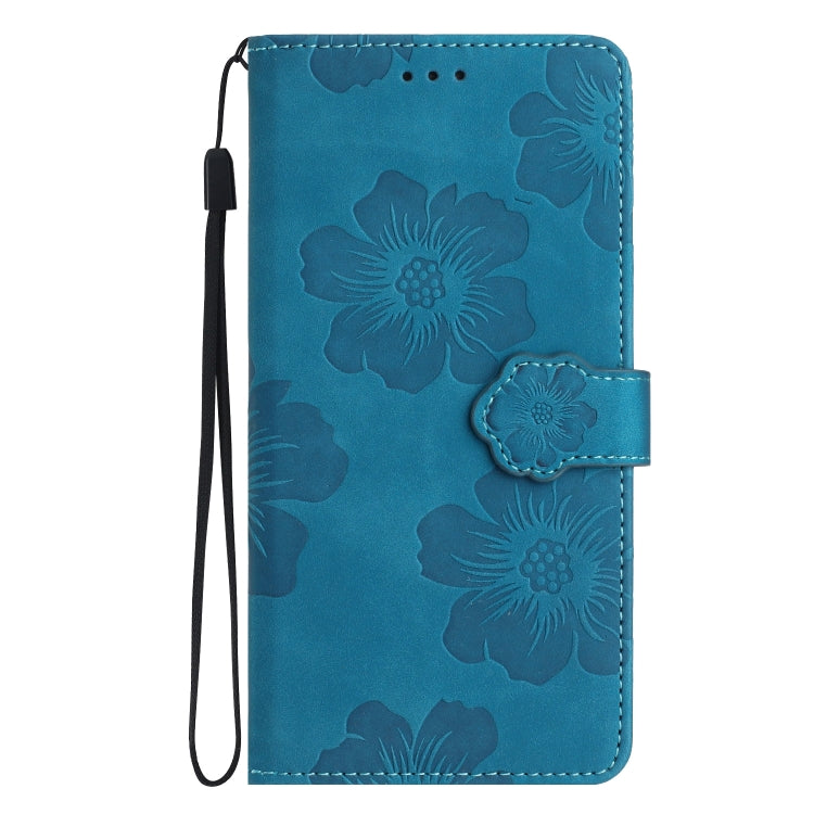 For iPhone 15 Pro Flower Embossing Pattern Leather Phone Case(Blue) - HoMEdemic™ 