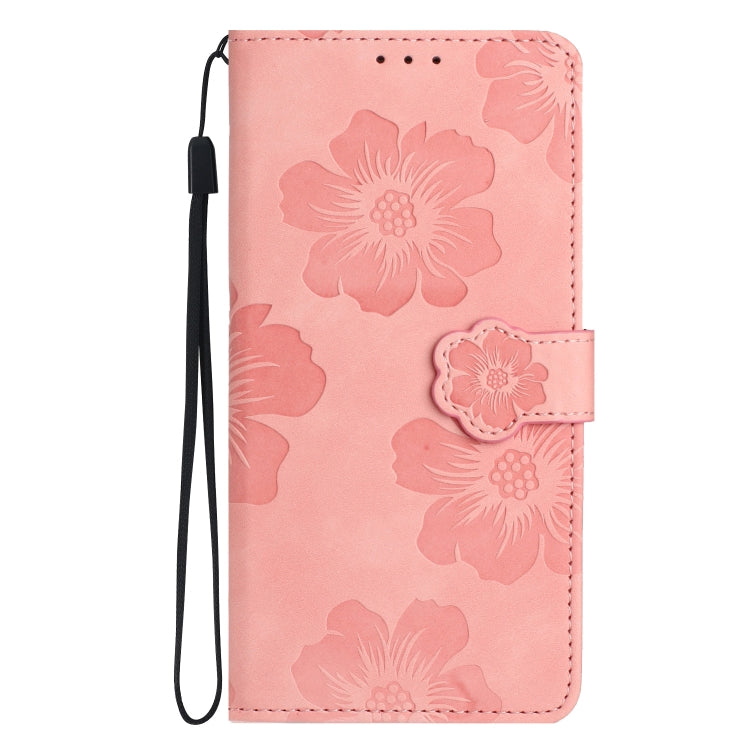 For iPhone 15 Pro Flower Embossing Pattern Leather Phone Case(Pink) - HoMEdemic™ 