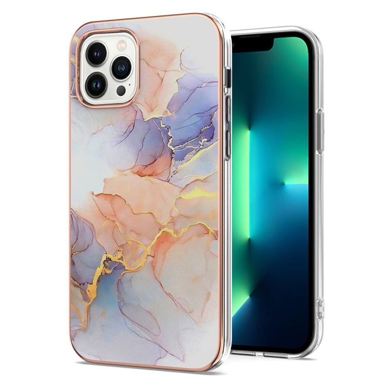 For iPhone 15 Pro Electroplating Pattern IMD TPU Shockproof Case(Milky Way White Marble) - HoMEdemic™ 