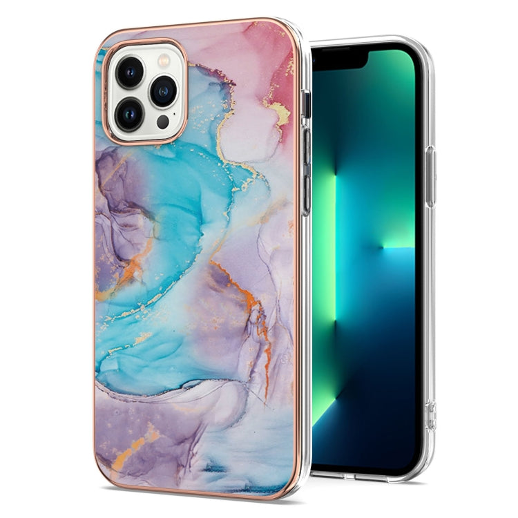 For iPhone 15 Pro Electroplating Pattern IMD TPU Shockproof Case(Milky Way Blue Marble) - HoMEdemic™ 