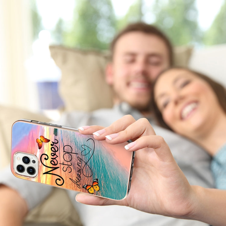 For iPhone 15 Pro Electroplating Pattern IMD TPU Shockproof Case(Dream Chasing Butterfly) - HoMEdemic™ 