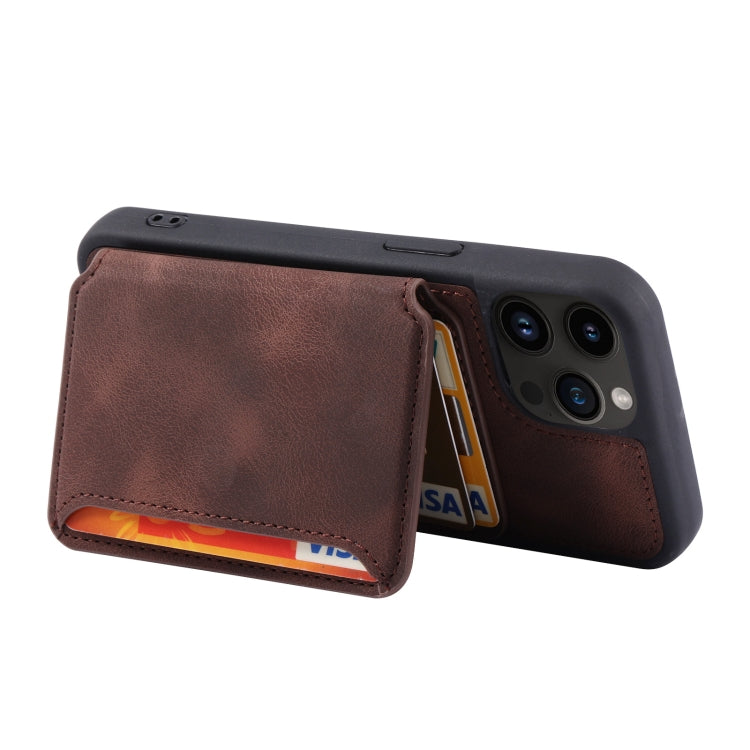 For iPhone 15 Pro Skin Feel Dream RFID Anti-theft PU Card Bag Phone Case(Coffee) - HoMEdemic™ 