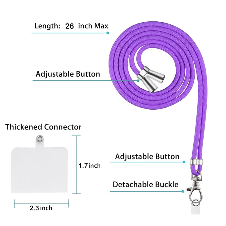 For iPhone 15 Pro Electroplating Marble Dual-side IMD Phone Case with Lanyard(Purple 016) - HoMEdemic™ 