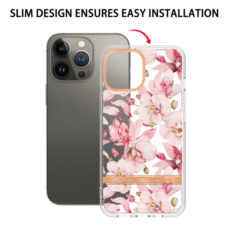 For iPhone 15 Pro Max Flowers and Plants Series IMD TPU Phone Case(Pink Gardenia) - HoMEdemic™ 