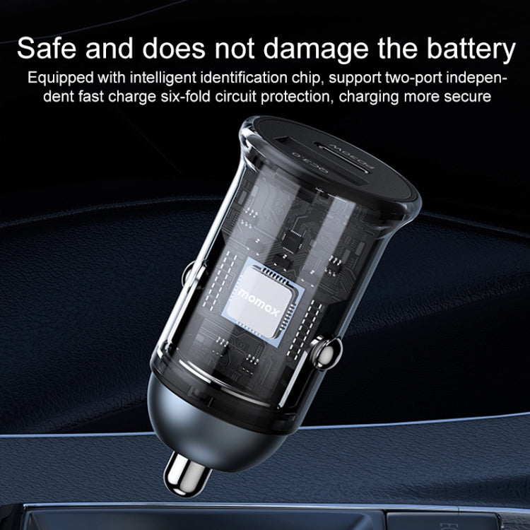 MOMAX UC18 30W Dual Port QC3.0 Car Fast Charger - HoMEdemic™ 